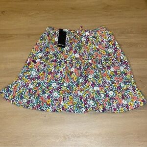 Nasty Gal Floral Printed Tiered Mini Skirt Size 8 NWT
